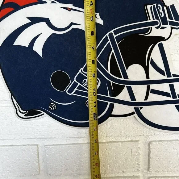 Denver Broncos Pennant Helmet Shape Large 16” X 13” New With Tags NFL - Picture 2 of 5